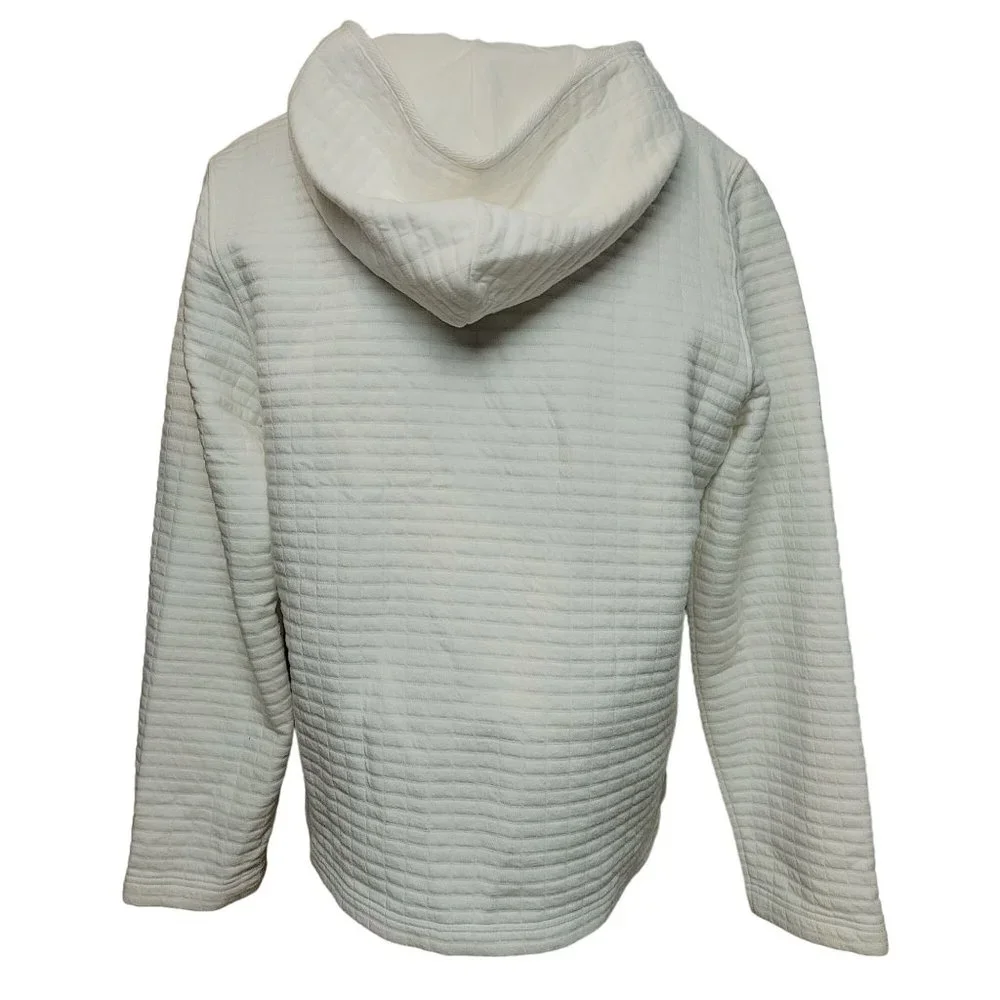French Laundry Women's Petite White Long Sleeve Ribbed Sweater PL - Picture 2 of 3